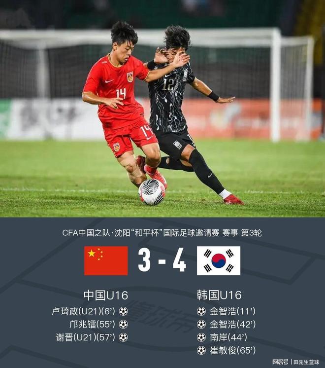 国足U16率先得分让韩队手忙脚乱，5分钟就被对手追成1-1的简单介绍