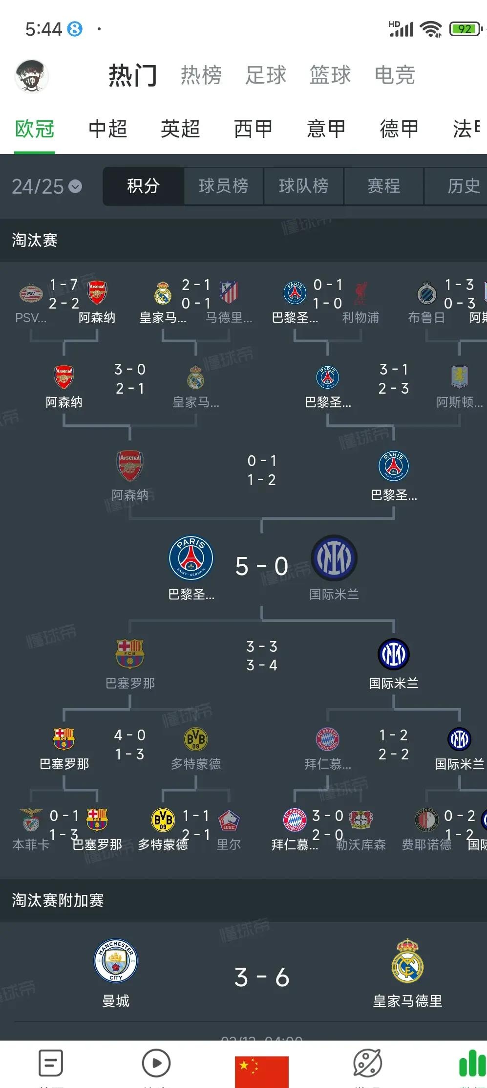 包含围剿，近三次在欧冠淘汰巴黎的球队，均与巴黎世的词条