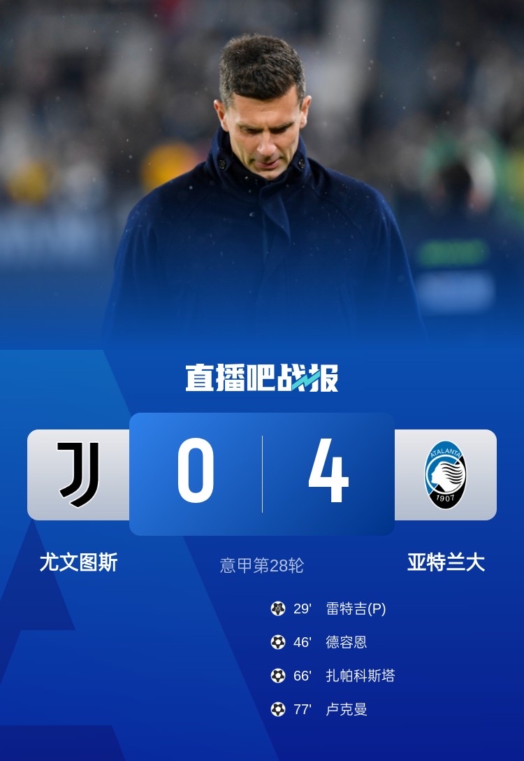 尤文图斯中场大将累计黄牌停赛，将缺席下轮比赛